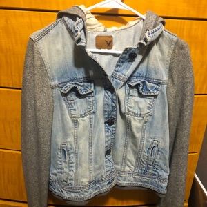 Color blocked jean jacket